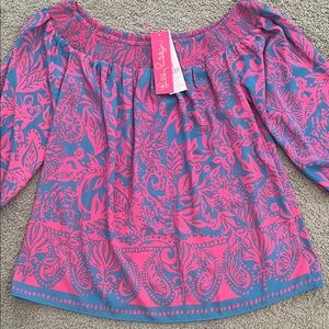 Lilly Pulitzer Pink and Blue Floral Top